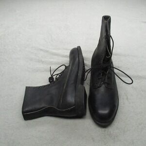 Addison Mens 10W Combat‎ Boots Black Leather Lace Up Military Work Rugged VTG